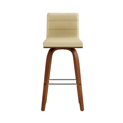 Armen Living - Vienna 26in Counter Height Swivel Cream Faux Leather and Walnut Wood Bar Stool - LCVIBACRWA26 veiw 3