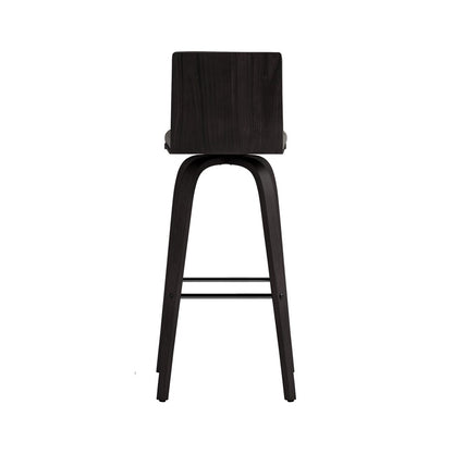 Armen Living - Vienna 30in Bar Height Swivel Grey Faux Leather and Black Wood Bar Stool - LCVIBAGRBL30 veiw 2