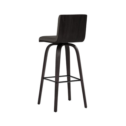 Armen Living - Vienna 30in Bar Height Swivel Grey Faux Leather and Black Wood Bar Stool - LCVIBAGRBL30 veiw 5