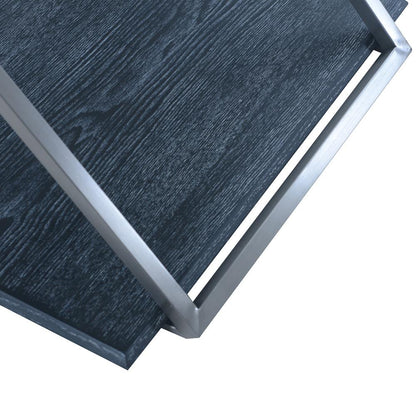 Armen Living - Westlake Black Veneer End Table with Brushed Stainless Steel Frame - LCPDLABLBS veiw 2