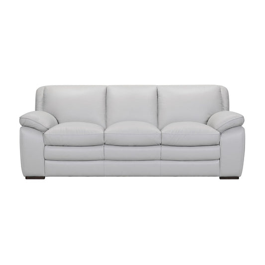 Armen Living - Zanna Contemporary Sofa in Genuine Dove Gray Leather with Brown Wood Legs - LCZA3DV veiw 1