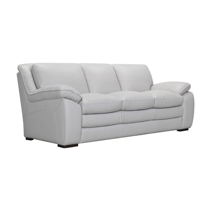 Armen Living - Zanna Contemporary Sofa in Genuine Dove Gray Leather with Brown Wood Legs - LCZA3DV veiw 2