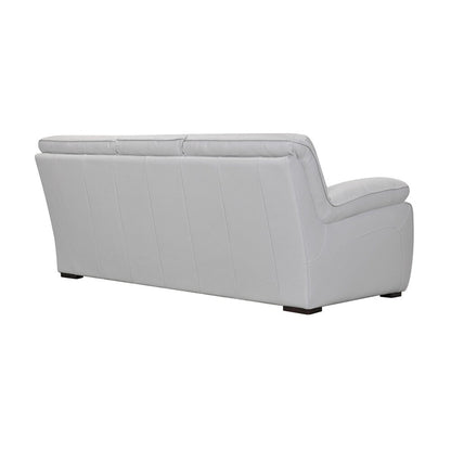 Armen Living - Zanna Contemporary Sofa in Genuine Dove Gray Leather with Brown Wood Legs - LCZA3DV veiw 3