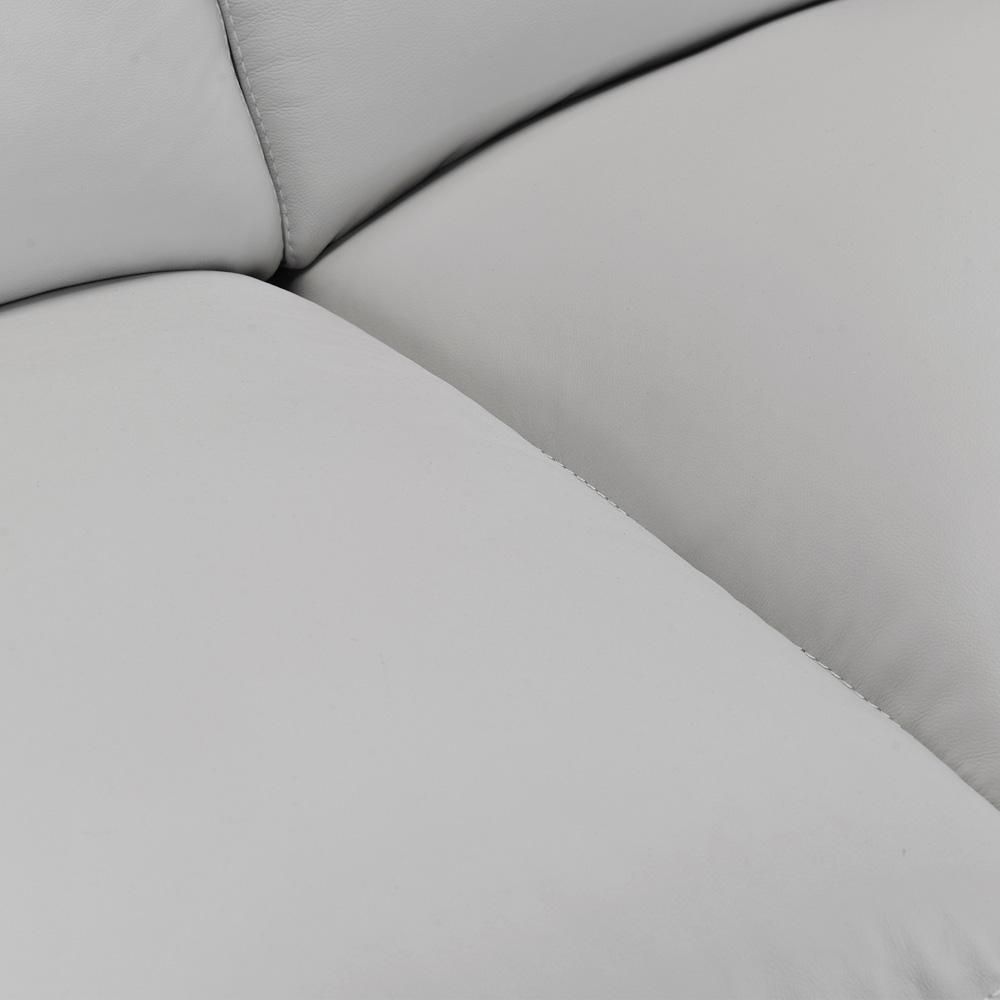 Armen Living - Zanna Contemporary Sofa in Genuine Dove Gray Leather with Brown Wood Legs - LCZA3DV veiw 6