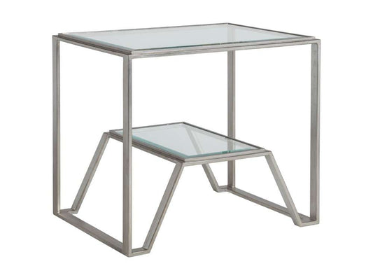 Artistica Home - Metal Designs Byron Rectangular End Table - Silver - 01-2230-955-47 veiw 1