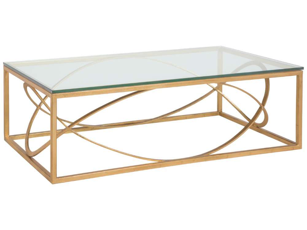 Artistica Home - Metal Designs Ellipse Rectangular Cocktail Table - Gold Leaf - 01-2234-945-48 veiw 1