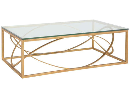 Artistica Home - Metal Designs Ellipse Rectangular Cocktail Table - Gold Leaf - 01-2234-945-48 veiw 1