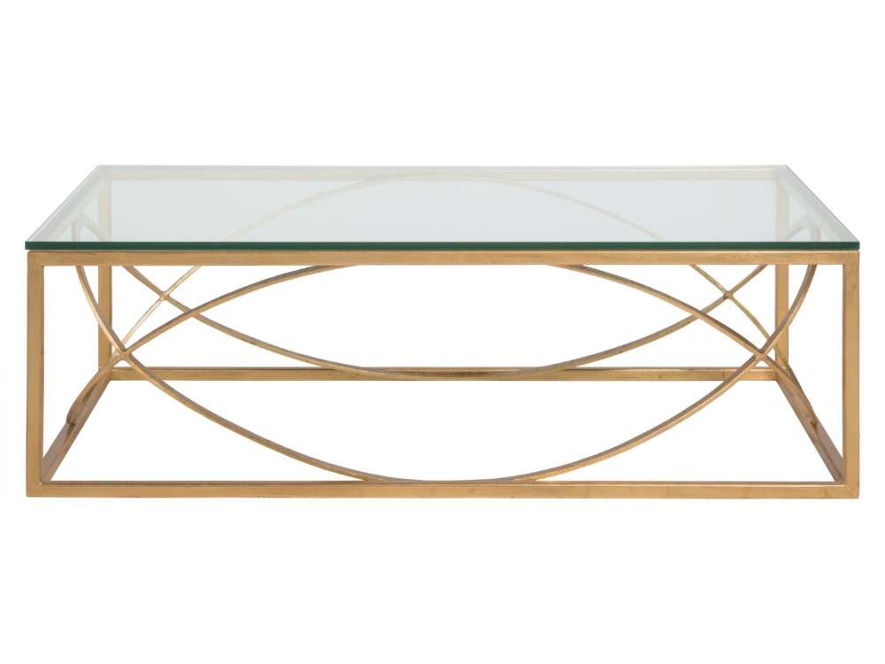 Artistica Home - Metal Designs Ellipse Rectangular Cocktail Table - Gold Leaf - 01-2234-945-48 veiw 2
