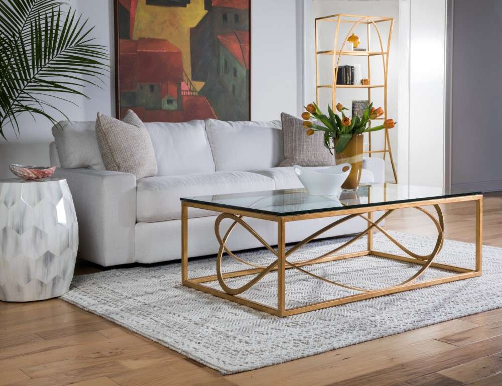 Artistica Home - Metal Designs Ellipse Rectangular Cocktail Table - Gold Leaf - 01-2234-945-48 veiw 3