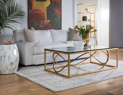 Artistica Home - Metal Designs Ellipse Rectangular Cocktail Table - Gold Leaf - 01-2234-945-48 veiw 3