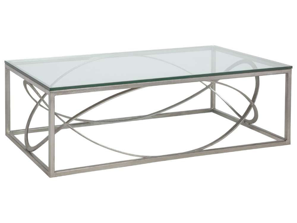 Artistica Home - Metal Designs Ellipse Rectangular Cocktail Table - Silver - 01-2234-945-47 veiw 1