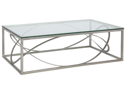 Artistica Home - Metal Designs Ellipse Rectangular Cocktail Table - Silver - 01-2234-945-47 veiw 1