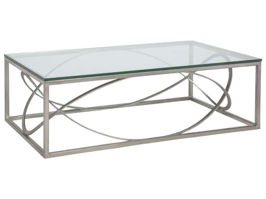 Artistica Home - Metal Designs Ellipse Rectangular Cocktail Table - Silver - 01-2234-945-47 veiw 1