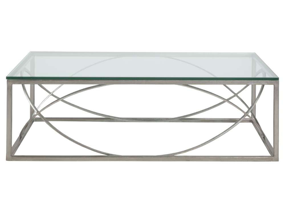 Artistica Home - Metal Designs Ellipse Rectangular Cocktail Table - Silver - 01-2234-945-47 veiw 2