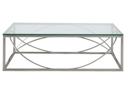 Artistica Home - Metal Designs Ellipse Rectangular Cocktail Table - Silver - 01-2234-945-47 veiw 2