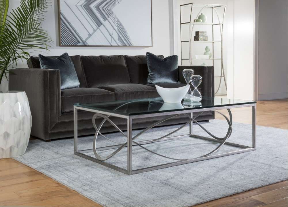 Artistica Home - Metal Designs Ellipse Rectangular Cocktail Table - Silver - 01-2234-945-47 veiw 3