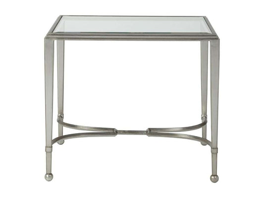 Artistica Home - Metal Designs Sangiovese Rectangular End Table - Silver Leaf Finish - 01-2011-959-47 veiw 2