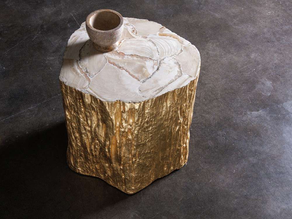 Artistica Home - Signature Designs Trunk Segment Spot Table - Gold Leaf - Gold leaf finish - 01-2036-950 veiw 1