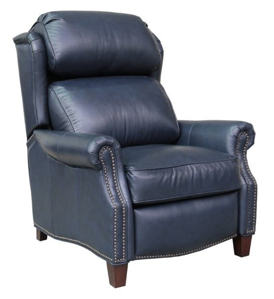 BarcaLounger - Meade Recliner Shoreham Blue Leather - 73058570047 veiw 1