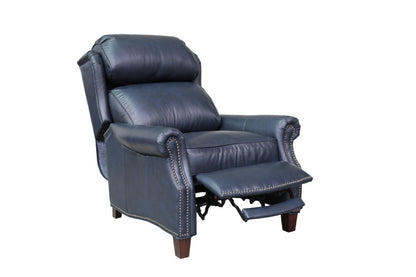 BarcaLounger - Meade Recliner Shoreham Blue Leather - 73058570047 veiw 3