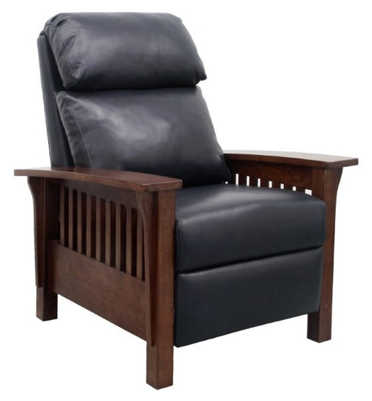 BarcaLounger - Mission Recliner Shoreham Blue Leather - 73323570047 veiw 1