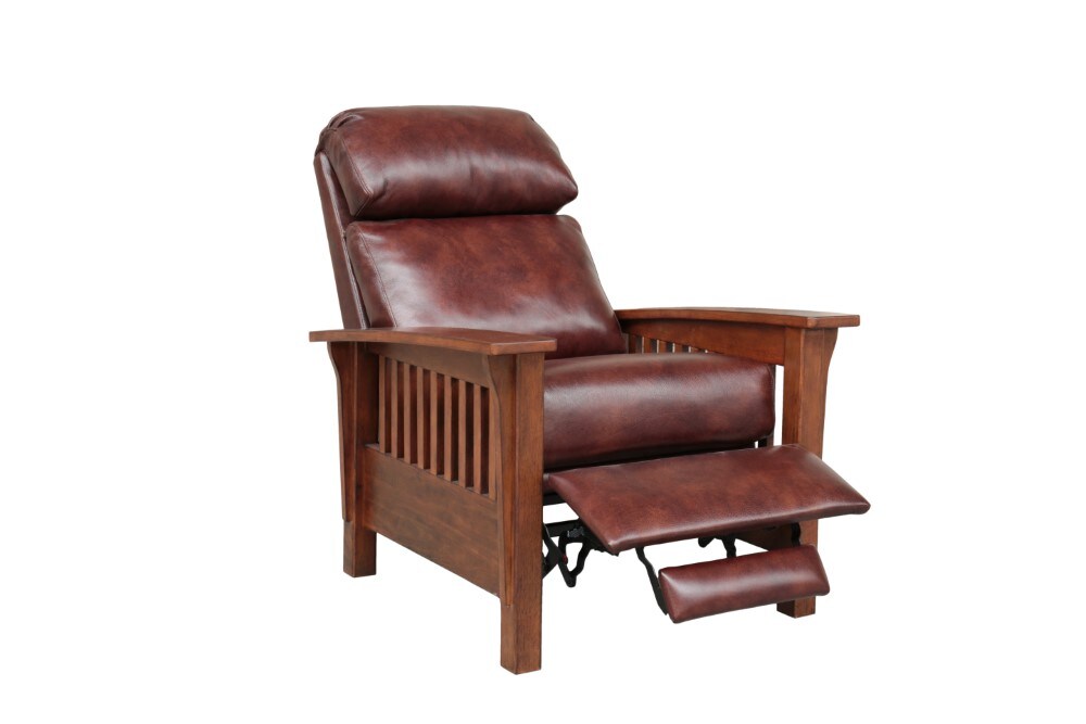 BarcaLounger - Mission Recliner Wenlock Fudge Leather - 73323570287 veiw 3