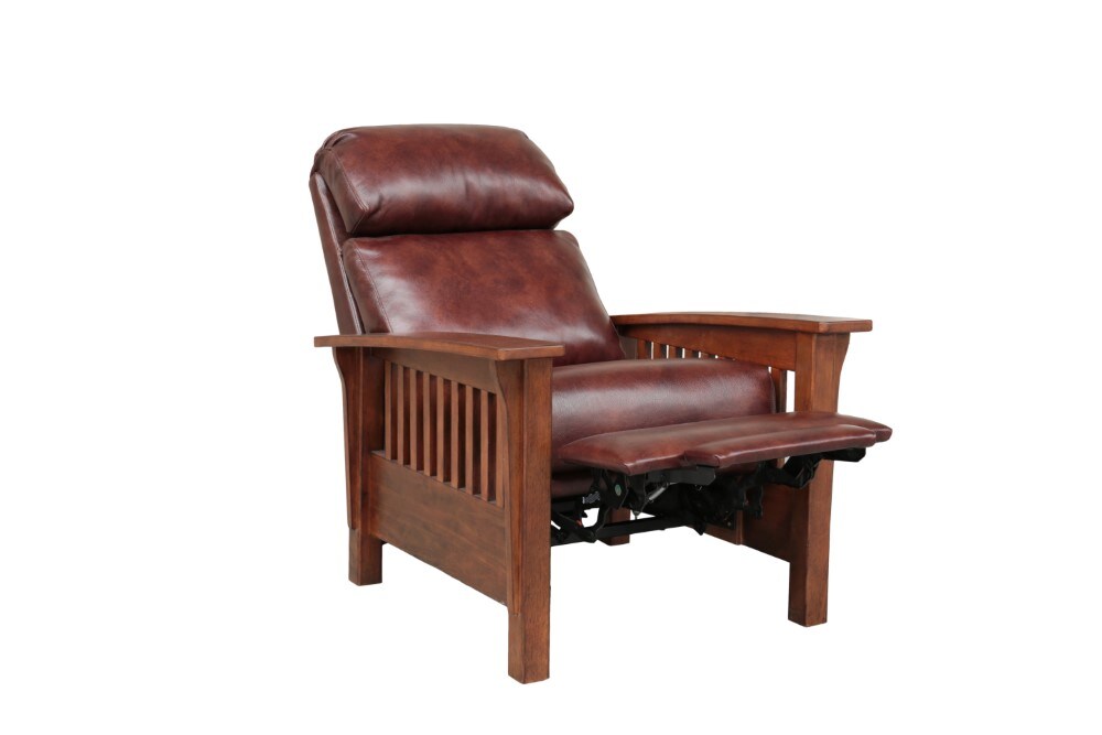 BarcaLounger - Mission Recliner Wenlock Fudge Leather - 73323570287 veiw 4
