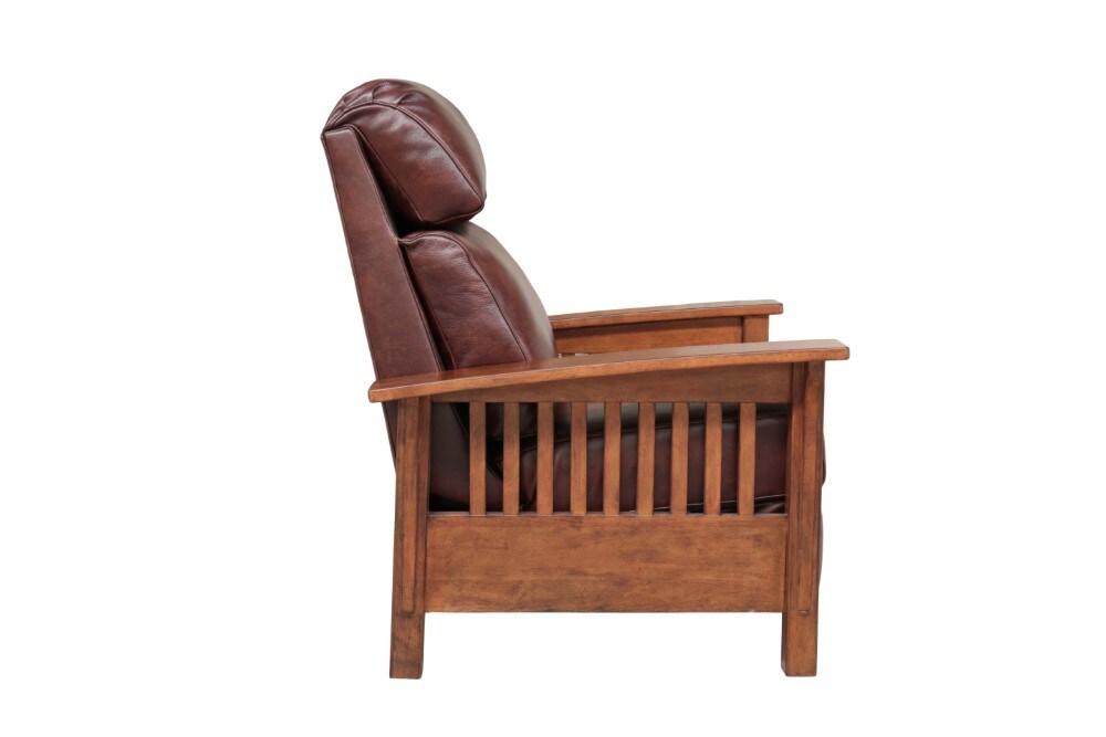 BarcaLounger - Mission Recliner Wenlock Fudge Leather - 73323570287 veiw 5