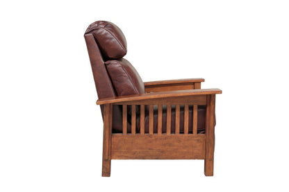 BarcaLounger - Mission Recliner Wenlock Fudge Leather - 73323570287 veiw 5