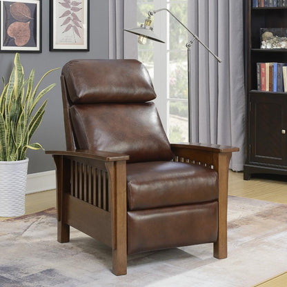 BarcaLounger - Mission Recliner Wenlock Fudge Leather - 73323570287 veiw 6