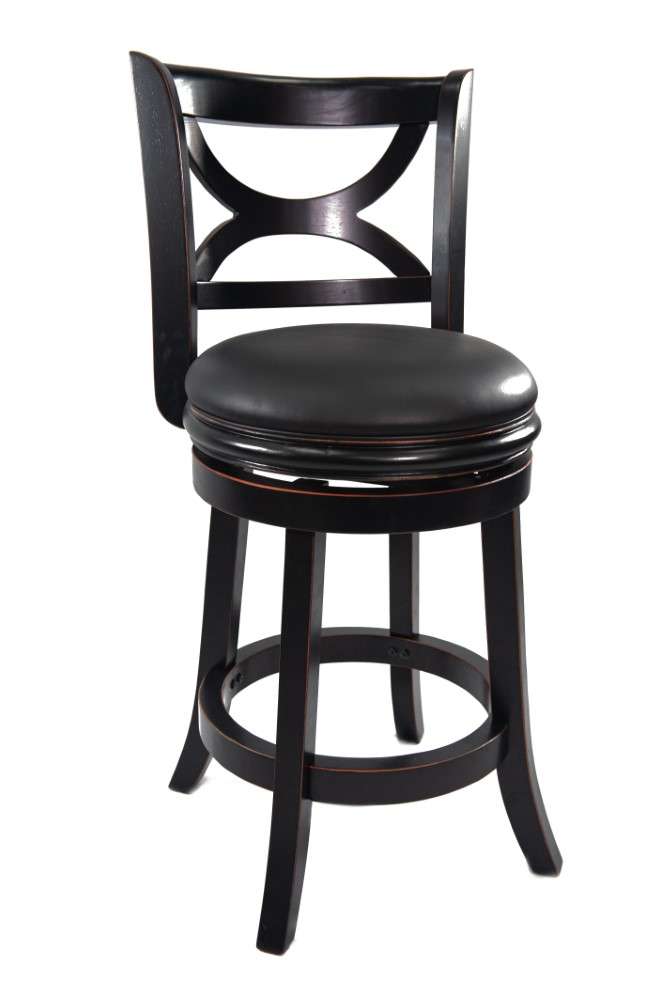 Boraam - 24in Florence Swivel Stool in Black Sandthru - 45724 veiw 2