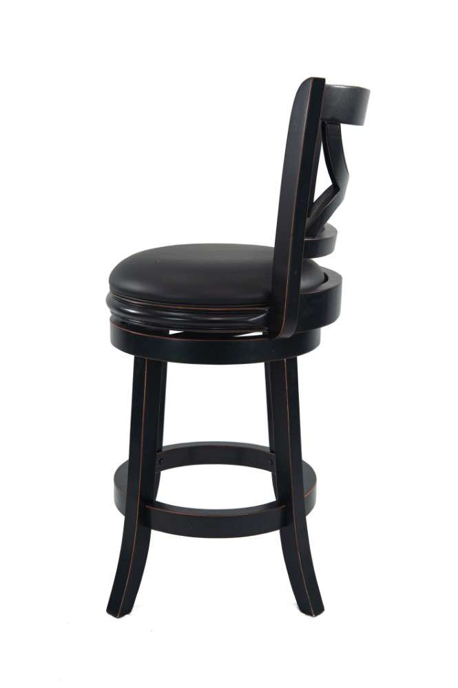 Boraam - 24in Florence Swivel Stool in Black Sandthru - 45724 veiw 4