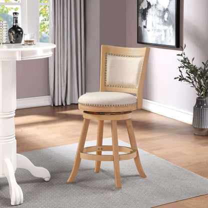 Boraam - 24in Melrose Counter Stool in White-Wash Wire-Brush And Ivory - 76624 veiw 6