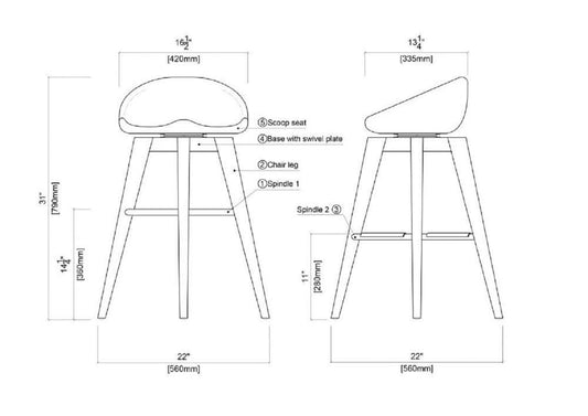 Boraam - 29in Bali Swivel Stool in Natural - 56129 veiw 1