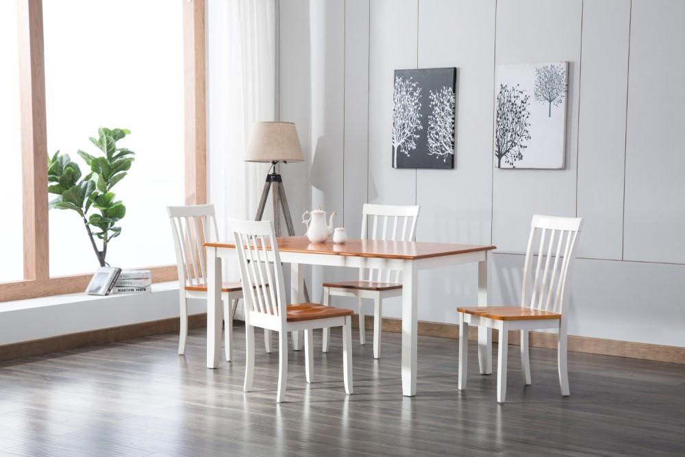 Boraam - 5Pc Bloomington Dining Set in White and Honey Oak - 22033 veiw 1