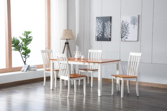 Boraam - 5Pc Bloomington Dining Set in White and Honey Oak - 22033 veiw 1