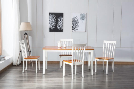 Boraam - 5Pc Bloomington Dining Set in White and Honey Oak - 22033 veiw 2