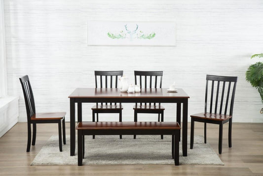 Boraam - 6Pc Bloomington Dining Set in Black and Cherry - 21035 veiw 1