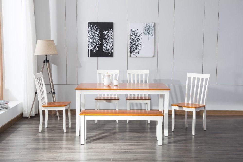 Boraam - 6Pc Bloomington Dining Set in White and Honey Oak - 22034 veiw 1