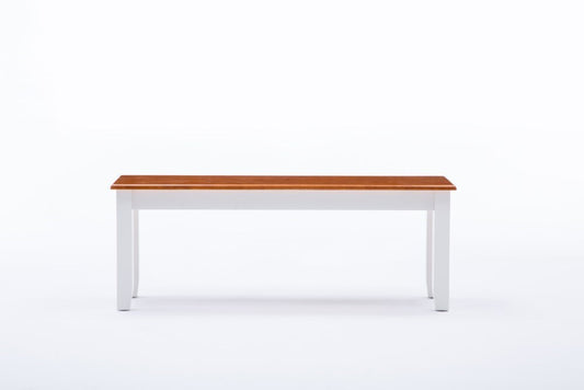 Boraam - Bloomington Bench in White and Honey Oak - 22032 veiw 1