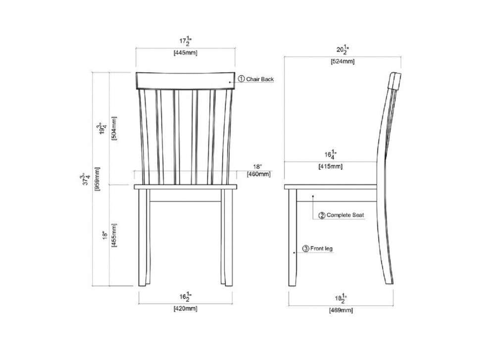 Boraam - Bloomington Dining Chair in White and Honey Oak (Set of 2) - 22031 veiw 7