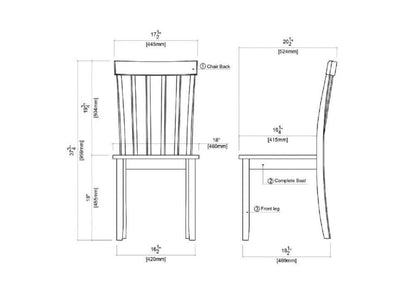 Boraam - Bloomington Dining Chair in White and Honey Oak (Set of 2) - 22031 veiw 7