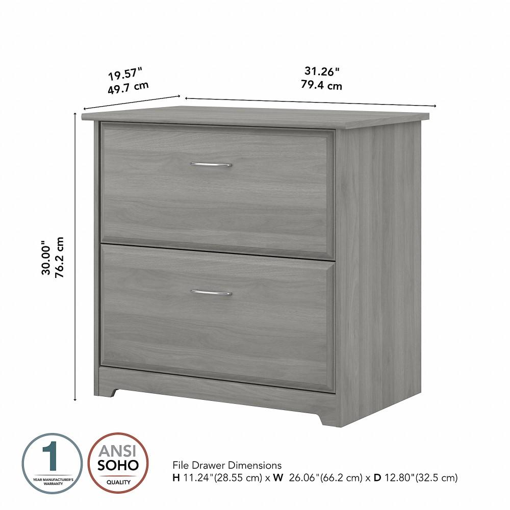 Bush Furniture - Cabot 2 Drawer Lateral File Cabinet in Modern Gray - WC31380 veiw 6