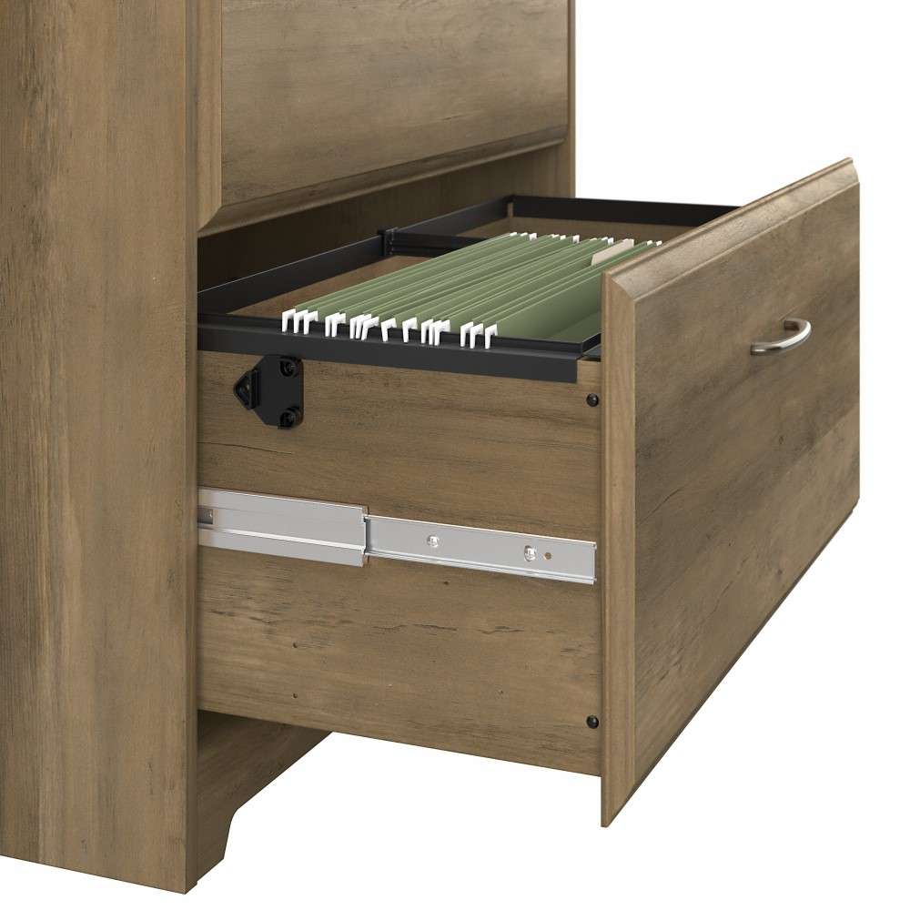 Bush Furniture  -  Cabot 2 Drawer Lateral File Cabinet in Reclaimed Pine  - WC31580 veiw 3