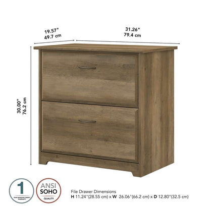Bush Furniture  -  Cabot 2 Drawer Lateral File Cabinet in Reclaimed Pine  - WC31580 veiw 6