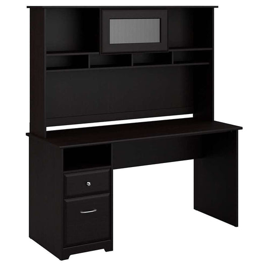 Bush Furniture - Cabot 60W Computer Desk with Hutch and Drawers in Espresso Oak - CAB042EPO veiw 1