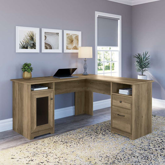 Bush Furniture  -  Cabot 60W L Shaped Computer Desk in Reclaimed Pine  - WC31530K veiw 2