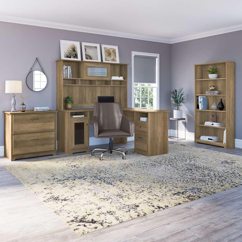 Bush Furniture  -  Cabot 60W L Shaped Computer Desk in Reclaimed Pine  - WC31530K veiw 8