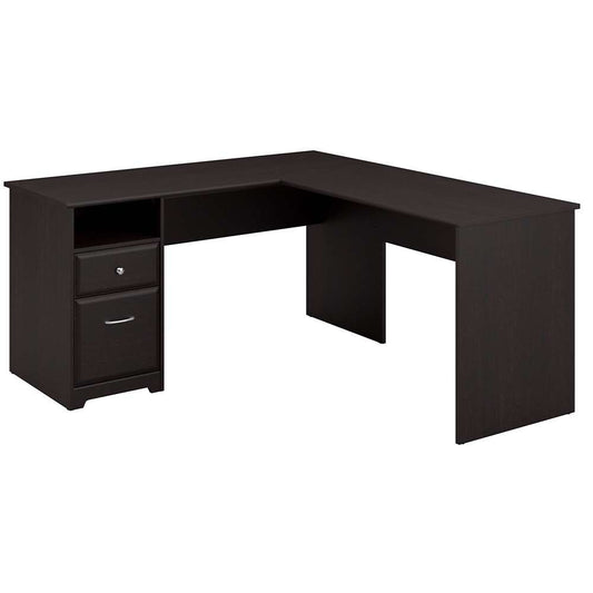 Bush Furniture - Cabot 60W L Shaped Computer Desk with Drawers in Espresso Oak - CAB044EPO veiw 1