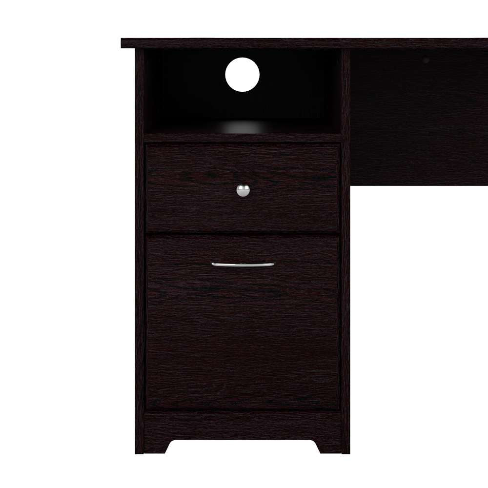 Bush Furniture - Cabot 60W L Shaped Computer Desk with Drawers in Espresso Oak - CAB044EPO veiw 7